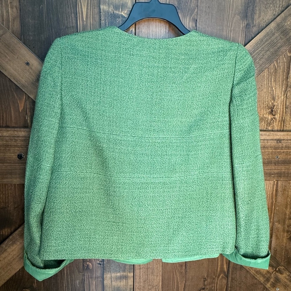 NWT ARMANI COLLEZIONI Green Cropped Blazer Jacket US 8 - Picture 6 of 11